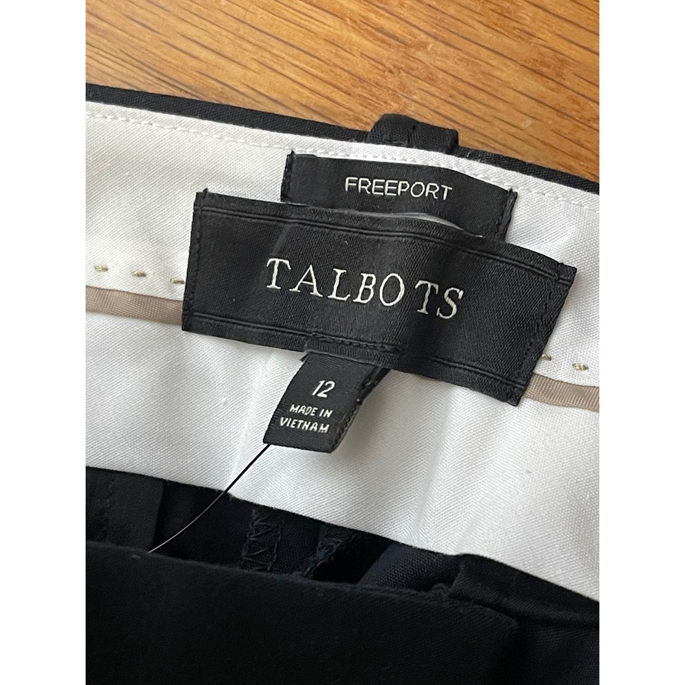 TALBOTS Freeport Straight Leg Dress Pants Black Size 12 NEW Career Minimalist - Picture 3 of 10